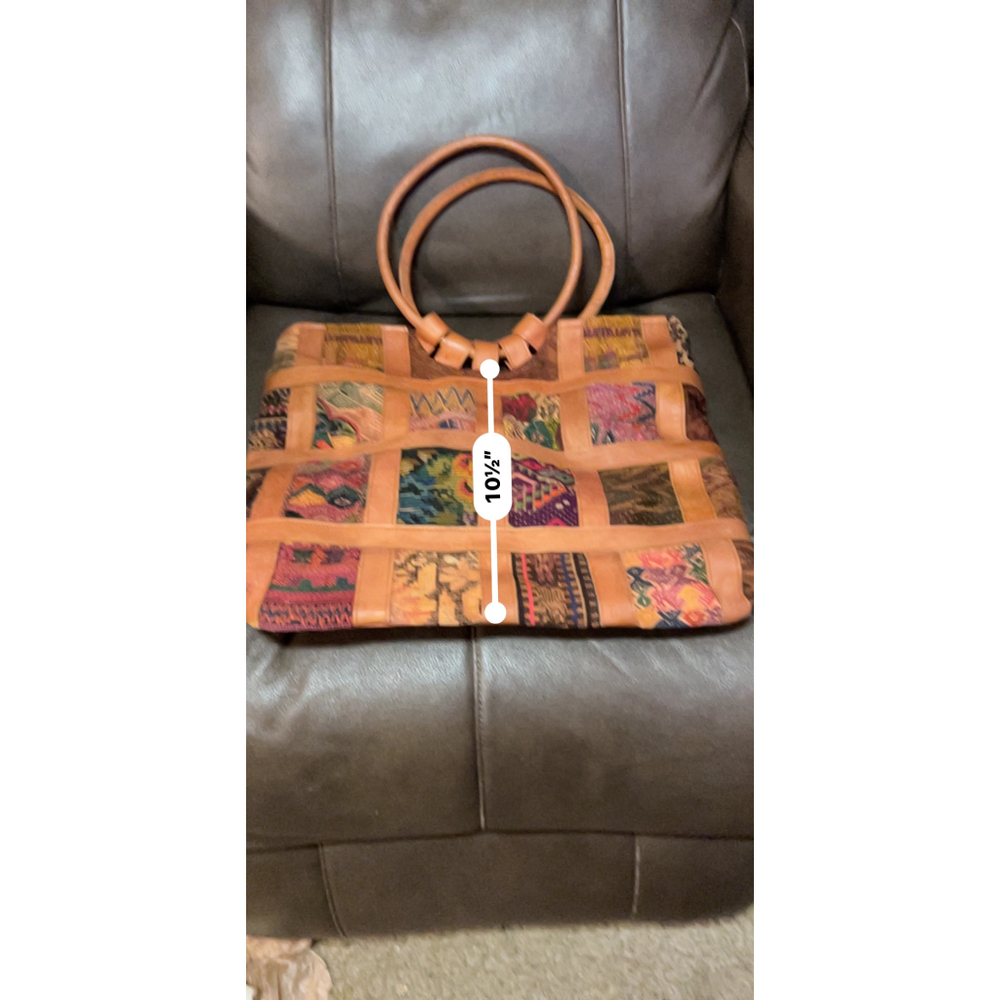 Hiptipico Leather Cotton Woven Boho Bag - Picture 7 of 7